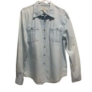 Orvis Button Down Shirt Long Sleeve Cotton Size L VTG 90d USA Made Work Wear
